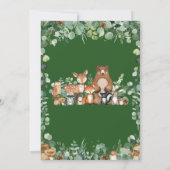 Invitation Chic Forest Greenery Baby shower d'animaux de bois (Dos)