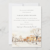 Invitation Chic Forgo North Dakota City Scape Baby shower (Devant)