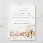 Invitation Chic Forgo North Dakota City Scape Fête des mariée (Devant)