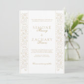 Invitation Chic Formal Ecru Scrollwork Border Wedding (Debout devant)