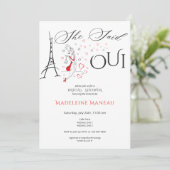 Invitation Chic Français Parisien Elle A Dit Oui Fête des mar (Debout devant)