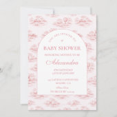 Invitation Chic French Toile Baby Shower (Devant)