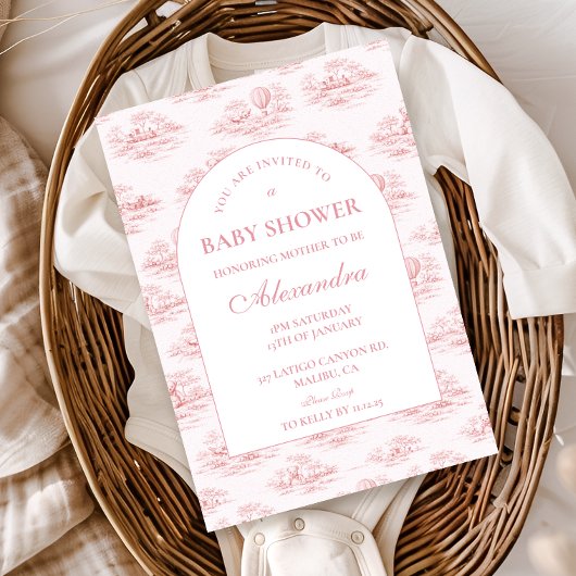 Invitation Chic French Toile Baby Shower