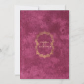 Invitation Chic Fuchsia / Gold Mariage de script (Dos)