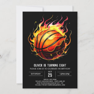 Invitation Chic Fun Bohemian Basketball Anniversaire