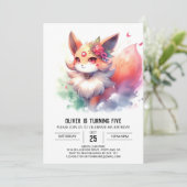 Invitation Chic Fun Fox Anniversaire (Debout devant)