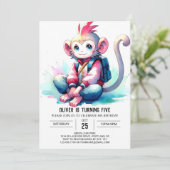 Invitation Chic Fun Monkey Anniversaire (Debout devant)