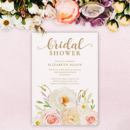 Invitation Chic Garden Floral Fête des mariées