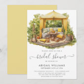 Invitation Chic Garden Party Citrus Fête des mariées (Devant / Derrière)