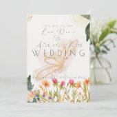 Invitation Chic Garden Sunrise Butterly Mariage (Debout devant)