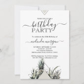 Invitation Chic Géométrique Pinpomme tropical adulte annivers (Devant)