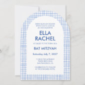Invitation Chic Gingham Modern Custom QR Bat Bar Mitzvah Arch (Devant)