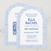 Chic Gingham Moderne Arch de Bar Mitzvah personnal