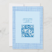 Invitation Chic Gingham Moderne Code QR Personnalisé Bar Mitz (Dos)