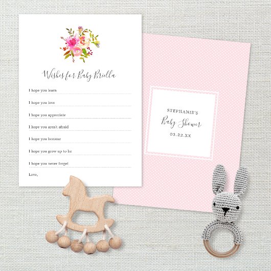 Invitation Chic Girl Baby shower des souhaits pour bébé