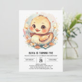 Invitation Chic Girl Duck Anniversaire (Debout devant)