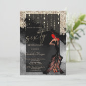Invitation Chic Girl Parties scintillant 60e anniversaire (Debout devant)