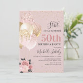 Invitation Chic Girly 50e fête d'anniversaire surprise (Debout devant)