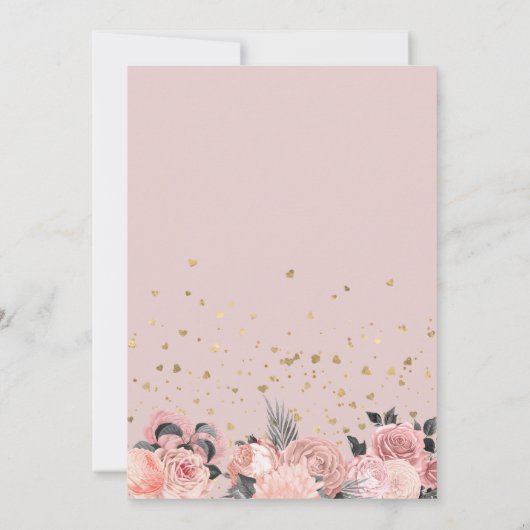 Invitation Chic Girly 50e fête d'anniversaire surprise (Dos)