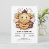 Invitation Chic Girly Candyland Cookies Anniversaire (Debout devant)