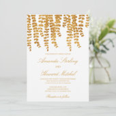 Invitation Chic glam feuille or chute lierre feuille mariage (Debout devant)