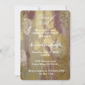 Invitation Chic Glam Gold Clay Pink Graduation Votre photo (Devant)