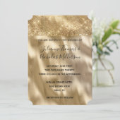 Invitation Chic Glam Gold Sparkle Mariage (Debout devant)