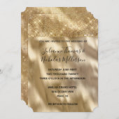 Invitation Chic Glam Gold Sparkle Mariage (Devant / Derrière)