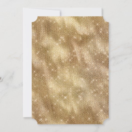 Invitation Chic Glam Gold Sparkle Mariage (Dos)