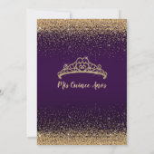 Invitation Chic Glam Purple Gold Parties scintillant Tiara Qu (Dos)