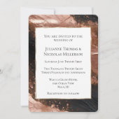 Invitation Chic Glam Rose Gold Black Abstrait Mariage (Devant)