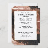 Invitation Chic Glam Rose Gold Black Fête des mariées Abstrai (Devant)