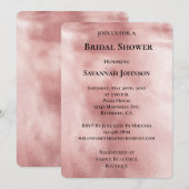 Invitation Chic Glam Rose Gold Blush Pink Fête des mariées (Devant / Derrière)