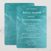 Invitation Chic Glam Turquoise Aqua Fête des mariées bleue (Devant / Derrière)