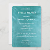 Invitation Chic Glam Turquoise Aqua Fête des mariées bleue (Devant)