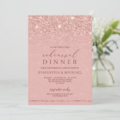 Invitation Chic glamor rose parties scintillant or dîner de r (Debout devant)