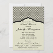 Invitation Chic Glamourous Douche nuptiale, Noir (Devant)