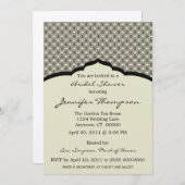 Invitation Chic Glamourous Douche nuptiale, Noir (Devant / Derrière)