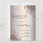 Invitation Chic Glitter Drips Quinceañera (Devant)
