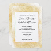 Invitation Chic Glitzy Gold Wedding Invite (Devant / Derrière)