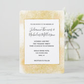 Invitation Chic Glitzy Gold Wedding Invite (Debout devant)