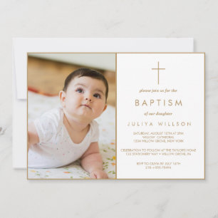 Invitation Chic Gold Baptism photo
