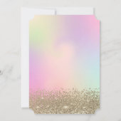 Invitation Chic Gold Confetti Diamants Holographique Sweet 16 (Dos)