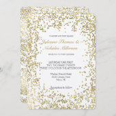 Invitation Chic Gold Confetti Glam Mariage (Devant / Derrière)