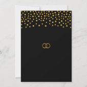 Invitation Chic Gold Confetti sur Black & Rose Gold (Dos)