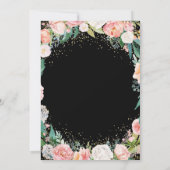 Invitation Chic Gold Coral Floral Surprise Retraite Party (Dos)