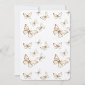 Invitation Chic Gold Cream White Butterflies Wedding   (Dos)