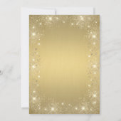 Invitation Chic Gold Cross Baptism Gold Parties scintillant C (Dos)