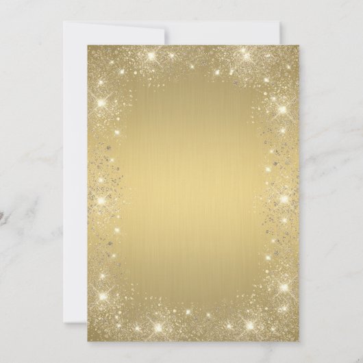 Invitation Chic Gold Cross Baptism Gold Parties scintillant C (Dos)