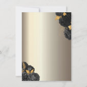 Invitation Chic Gold Dress,Butterfly Black Roses Quinceañera (Dos)